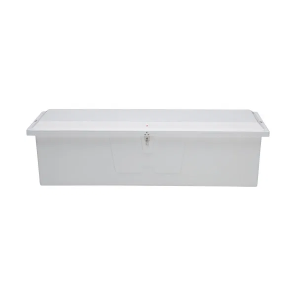 83551 – TAYLOR MADE Dock Storage Box, Large 85 Inch Length x 22 Inch Width x 24 Inch Height White Fiberglass Gas Shoc...